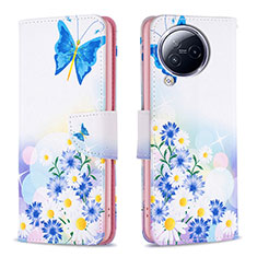 Leather Case Stands Fashionable Pattern Flip Cover Holder B01F for Xiaomi Civi 3 5G Blue