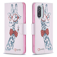 Leather Case Stands Fashionable Pattern Flip Cover Holder B01F for Xiaomi Mi 11X Pro 5G Pink