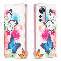 Leather Case Stands Fashionable Pattern Flip Cover Holder B01F for Xiaomi Mi 12 5G Colorful