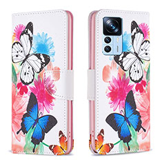 Leather Case Stands Fashionable Pattern Flip Cover Holder B01F for Xiaomi Mi 12T 5G Colorful