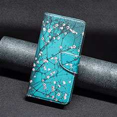 Leather Case Stands Fashionable Pattern Flip Cover Holder B01F for Xiaomi Mi 13 Pro 5G Cyan