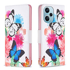 Leather Case Stands Fashionable Pattern Flip Cover Holder B01F for Xiaomi Poco F5 5G Colorful