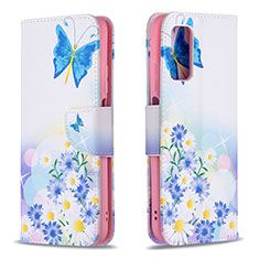 Leather Case Stands Fashionable Pattern Flip Cover Holder B01F for Xiaomi Poco M3 Blue