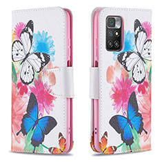 Leather Case Stands Fashionable Pattern Flip Cover Holder B01F for Xiaomi Redmi 10 (2022) Colorful