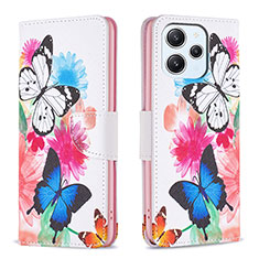 Leather Case Stands Fashionable Pattern Flip Cover Holder B01F for Xiaomi Redmi 12 4G Colorful