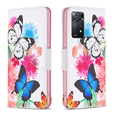 Leather Case Stands Fashionable Pattern Flip Cover Holder B01F for Xiaomi Redmi Note 11 Pro 4G Colorful
