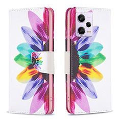Leather Case Stands Fashionable Pattern Flip Cover Holder B01F for Xiaomi Redmi Note 12 Pro 5G Mixed