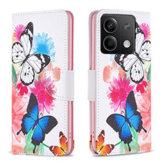 Leather Case Stands Fashionable Pattern Flip Cover Holder B01F for Xiaomi Redmi Note 13 5G Colorful