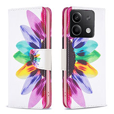 Leather Case Stands Fashionable Pattern Flip Cover Holder B01F for Xiaomi Redmi Note 13 5G Mixed