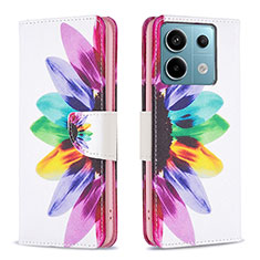 Leather Case Stands Fashionable Pattern Flip Cover Holder B01F for Xiaomi Redmi Note 13 Pro 5G Mixed