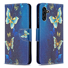 Leather Case Stands Fashionable Pattern Flip Cover Holder B03F for Samsung Galaxy A04s Sky Blue