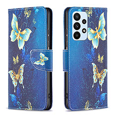 Leather Case Stands Fashionable Pattern Flip Cover Holder B03F for Samsung Galaxy A23 5G Sky Blue