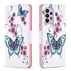 Leather Case Stands Fashionable Pattern Flip Cover Holder B03F for Samsung Galaxy A33 5G Colorful