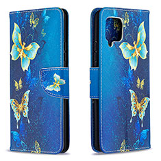Leather Case Stands Fashionable Pattern Flip Cover Holder B03F for Samsung Galaxy A42 5G Sky Blue