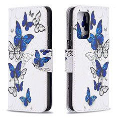 Leather Case Stands Fashionable Pattern Flip Cover Holder B03F for Samsung Galaxy A52 5G Blue