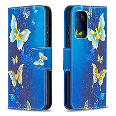 Leather Case Stands Fashionable Pattern Flip Cover Holder B03F for Samsung Galaxy A52 5G Sky Blue