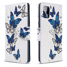 Leather Case Stands Fashionable Pattern Flip Cover Holder B03F for Samsung Galaxy A71 4G A715 Blue