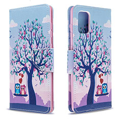 Leather Case Stands Fashionable Pattern Flip Cover Holder B03F for Samsung Galaxy A71 4G A715 Clove Purple