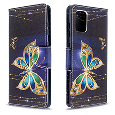 Leather Case Stands Fashionable Pattern Flip Cover Holder B03F for Samsung Galaxy A71 5G Black