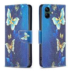 Leather Case Stands Fashionable Pattern Flip Cover Holder B03F for Samsung Galaxy M04 Sky Blue