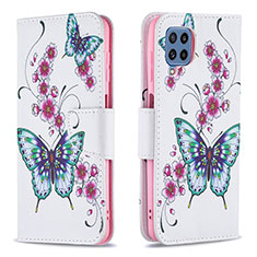 Leather Case Stands Fashionable Pattern Flip Cover Holder B03F for Samsung Galaxy M32 4G Colorful