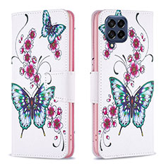 Leather Case Stands Fashionable Pattern Flip Cover Holder B03F for Samsung Galaxy M53 5G Colorful