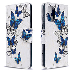 Leather Case Stands Fashionable Pattern Flip Cover Holder B03F for Samsung Galaxy S20 5G Blue