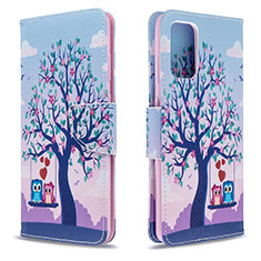 Leather Case Stands Fashionable Pattern Flip Cover Holder B03F for Samsung Galaxy S20 5G Clove Purple