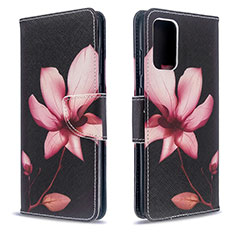 Leather Case Stands Fashionable Pattern Flip Cover Holder B03F for Samsung Galaxy S20 5G Red
