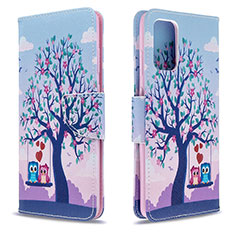 Leather Case Stands Fashionable Pattern Flip Cover Holder B03F for Samsung Galaxy S20 Clove Purple