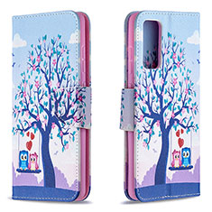 Leather Case Stands Fashionable Pattern Flip Cover Holder B03F for Samsung Galaxy S20 FE (2022) 5G Clove Purple