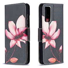 Leather Case Stands Fashionable Pattern Flip Cover Holder B03F for Samsung Galaxy S20 FE (2022) 5G Red