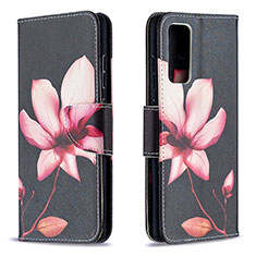 Leather Case Stands Fashionable Pattern Flip Cover Holder B03F for Samsung Galaxy S20 Lite 5G Red