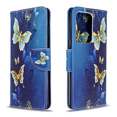 Leather Case Stands Fashionable Pattern Flip Cover Holder B03F for Samsung Galaxy S20 Plus 5G Sky Blue