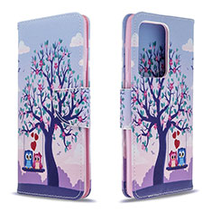 Leather Case Stands Fashionable Pattern Flip Cover Holder B03F for Samsung Galaxy S20 Plus Clove Purple