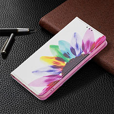 Leather Case Stands Fashionable Pattern Flip Cover Holder B03F for Samsung Galaxy S21 5G Colorful