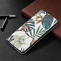Leather Case Stands Fashionable Pattern Flip Cover Holder B03F for Samsung Galaxy S21 5G Green