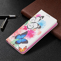 Leather Case Stands Fashionable Pattern Flip Cover Holder B03F for Samsung Galaxy S21 5G Hot Pink