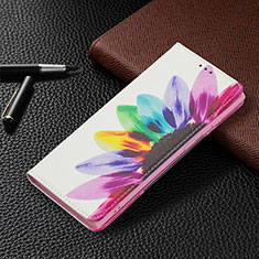 Leather Case Stands Fashionable Pattern Flip Cover Holder B03F for Samsung Galaxy S21 Ultra 5G Colorful