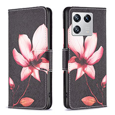 Leather Case Stands Fashionable Pattern Flip Cover Holder B03F for Xiaomi Mi 13 5G Red