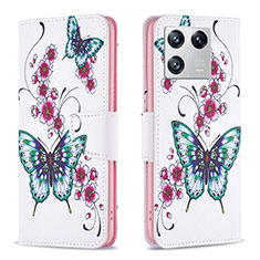 Leather Case Stands Fashionable Pattern Flip Cover Holder B03F for Xiaomi Mi 13 Pro 5G Colorful
