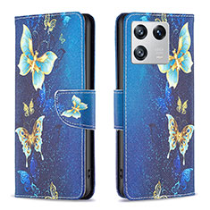Leather Case Stands Fashionable Pattern Flip Cover Holder B03F for Xiaomi Mi 13 Pro 5G Sky Blue