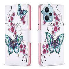 Leather Case Stands Fashionable Pattern Flip Cover Holder B03F for Xiaomi Poco F5 5G Colorful