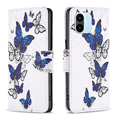 Leather Case Stands Fashionable Pattern Flip Cover Holder B03F for Xiaomi Redmi A2 Blue