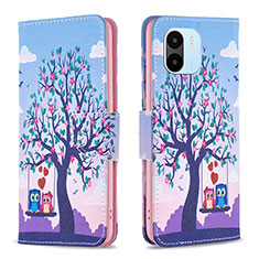 Leather Case Stands Fashionable Pattern Flip Cover Holder B03F for Xiaomi Redmi A2 Clove Purple