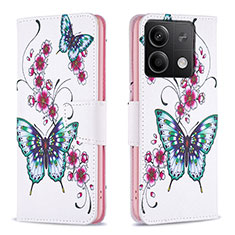 Leather Case Stands Fashionable Pattern Flip Cover Holder B03F for Xiaomi Redmi Note 13 5G Colorful