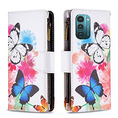 Leather Case Stands Fashionable Pattern Flip Cover Holder B04F for Nokia G11 Colorful