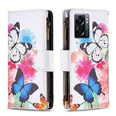 Leather Case Stands Fashionable Pattern Flip Cover Holder B04F for Oppo A57 5G Colorful