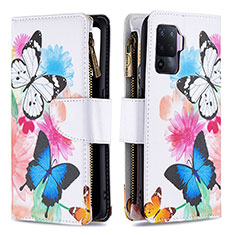 Leather Case Stands Fashionable Pattern Flip Cover Holder B04F for Oppo A94 4G Colorful