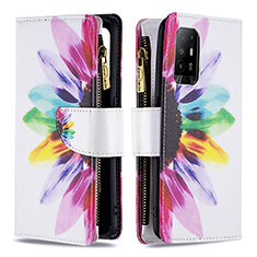 Leather Case Stands Fashionable Pattern Flip Cover Holder B04F for Oppo Reno5 Z 5G Mixed